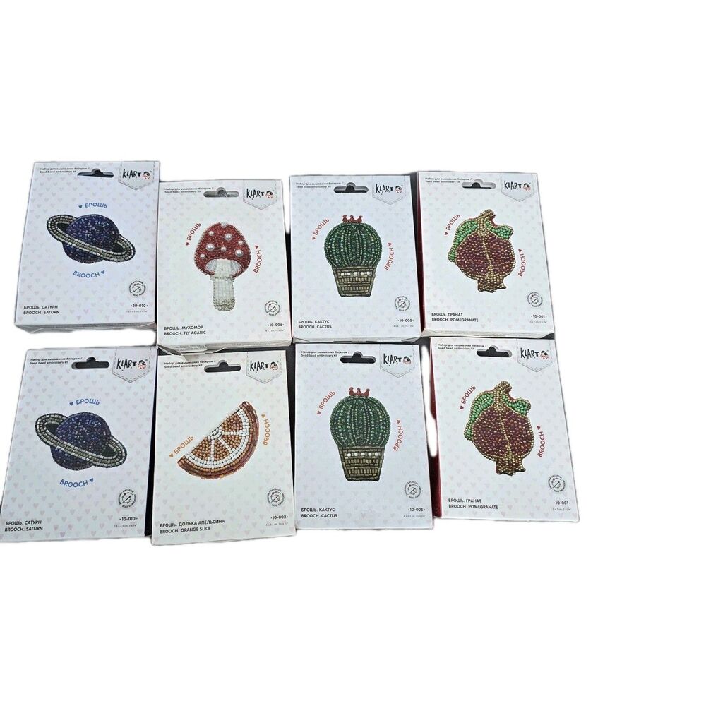 Lots 8 DIY Cross Stich Klart Brooches Kits